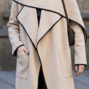 Zara Ivory Knit Open Front Sweater Coat Size S